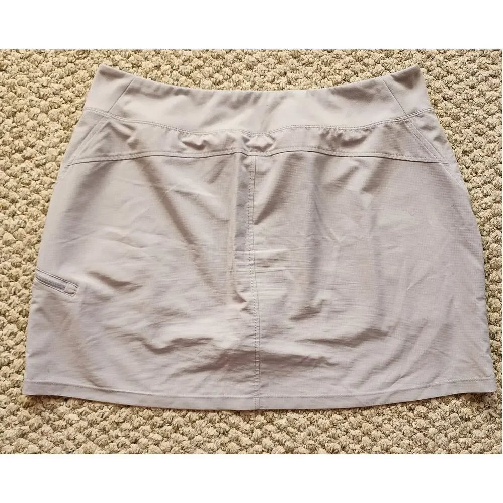 ORVIS Skort Women's XL Gray Lightweight Stretch Zipper Pocket Outdoor Activewear